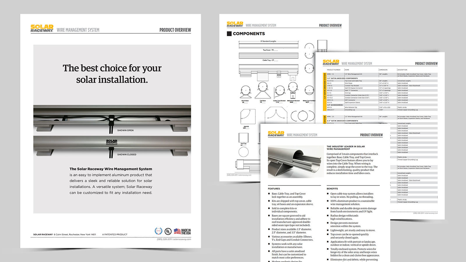 Solar Raceway Wire Management Brochure Sample by Fazio Creative