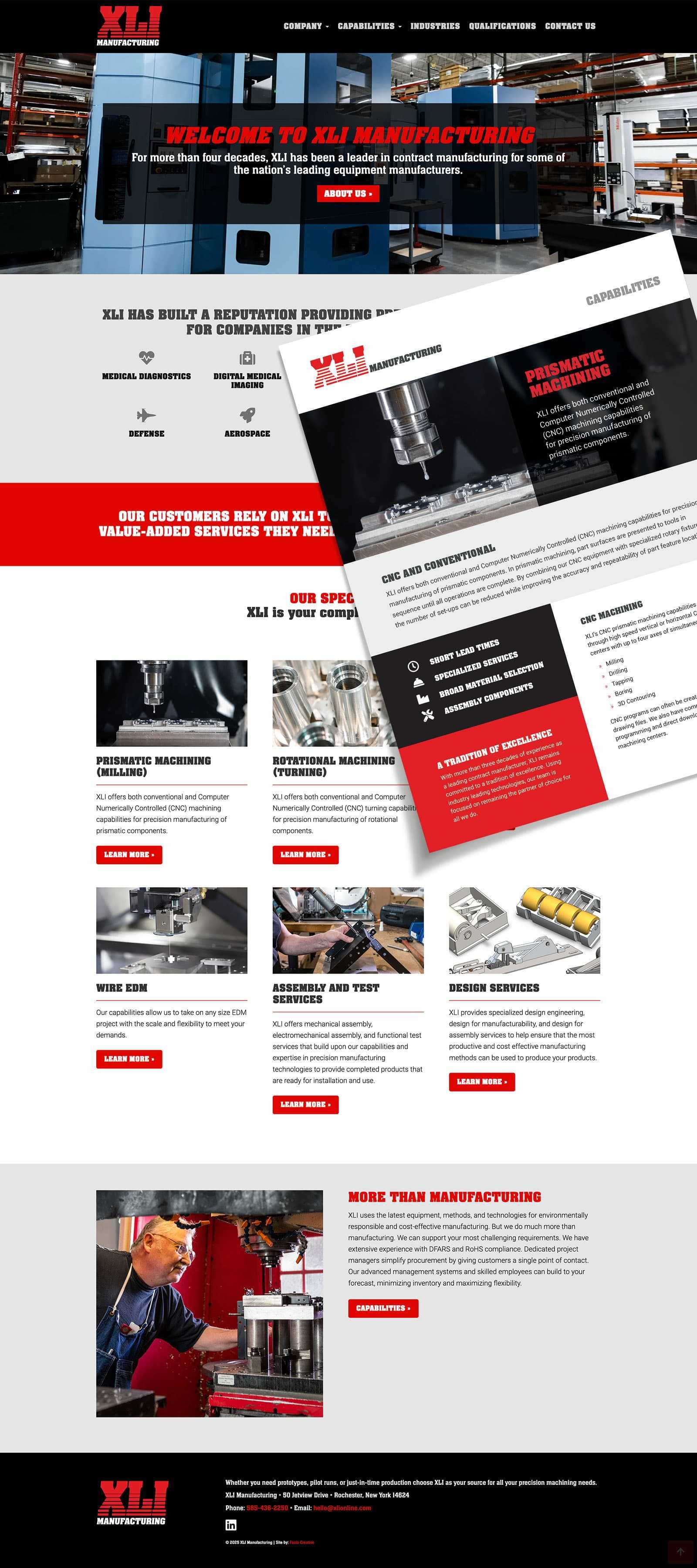 XLI Manufacturing Website and Brochure Design Work by Fazio Creative